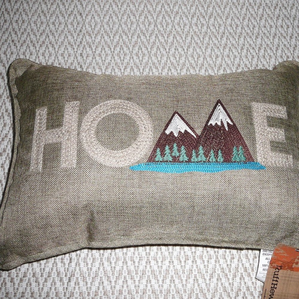 Ruff Hewn Home Decorative Pillow Mountain Theme  NWT